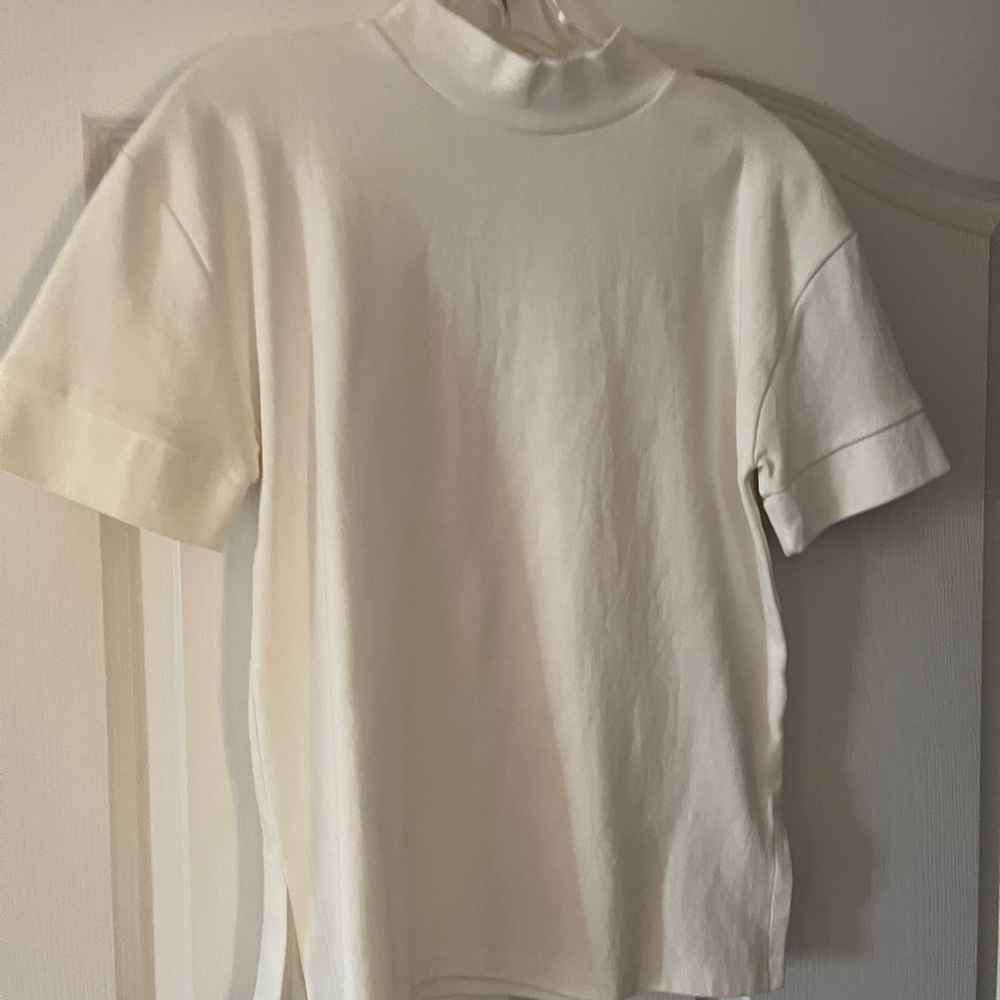 Zara Cream Mock Neck Top